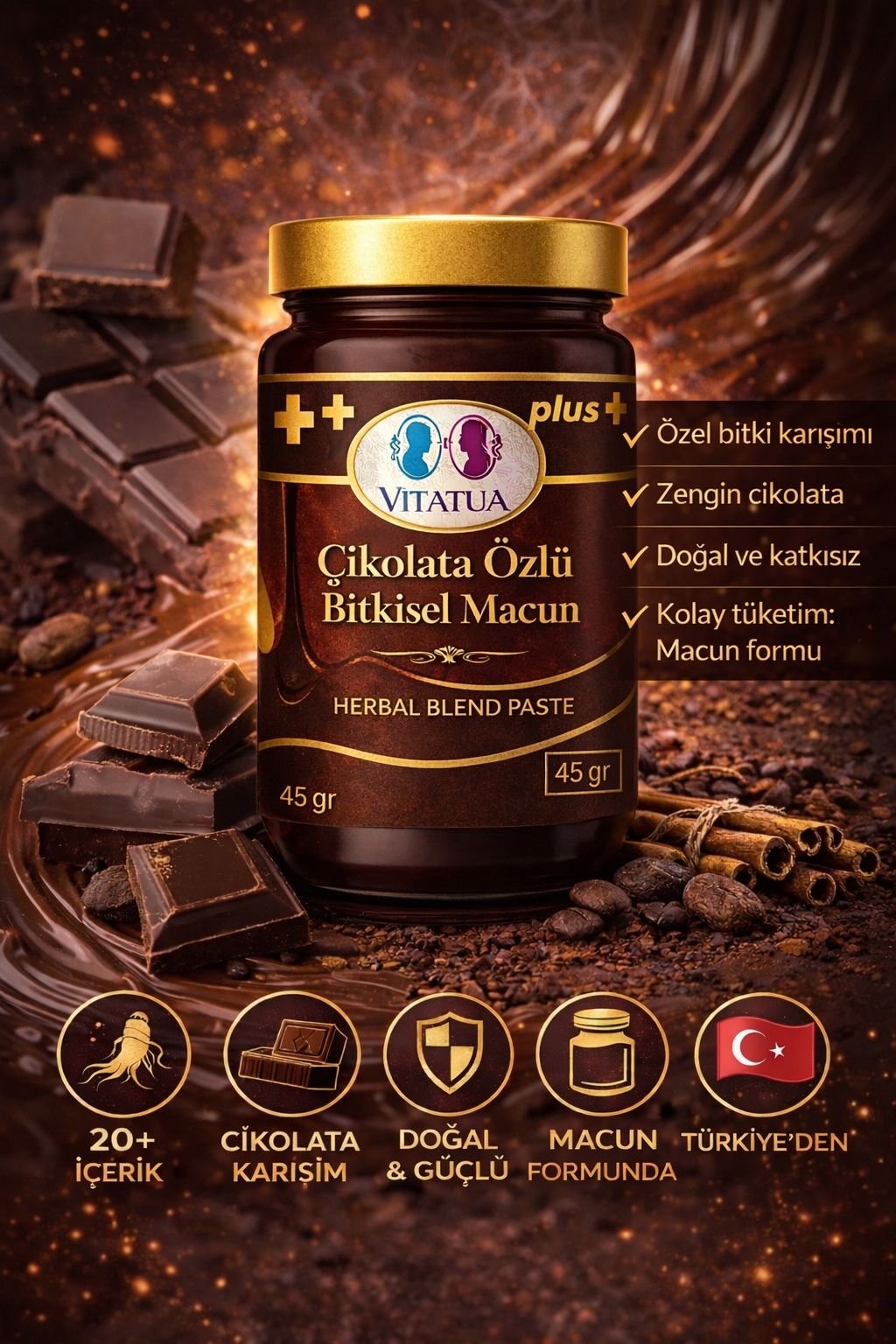 4555555.jpeg Çikolata özlü bitkisel macun 45 gr - Görsel 1