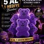 Parfümlü collejenli süngerli sabun 5 +1