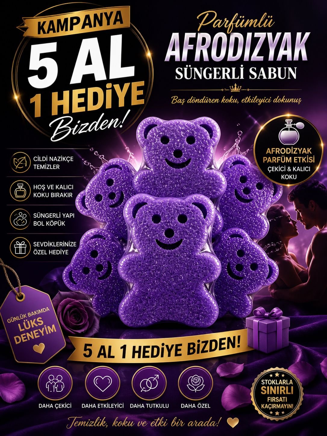 5r34tre.jpeg Parfümlü collejenli süngerli sabun 5 +1 - Görsel 1