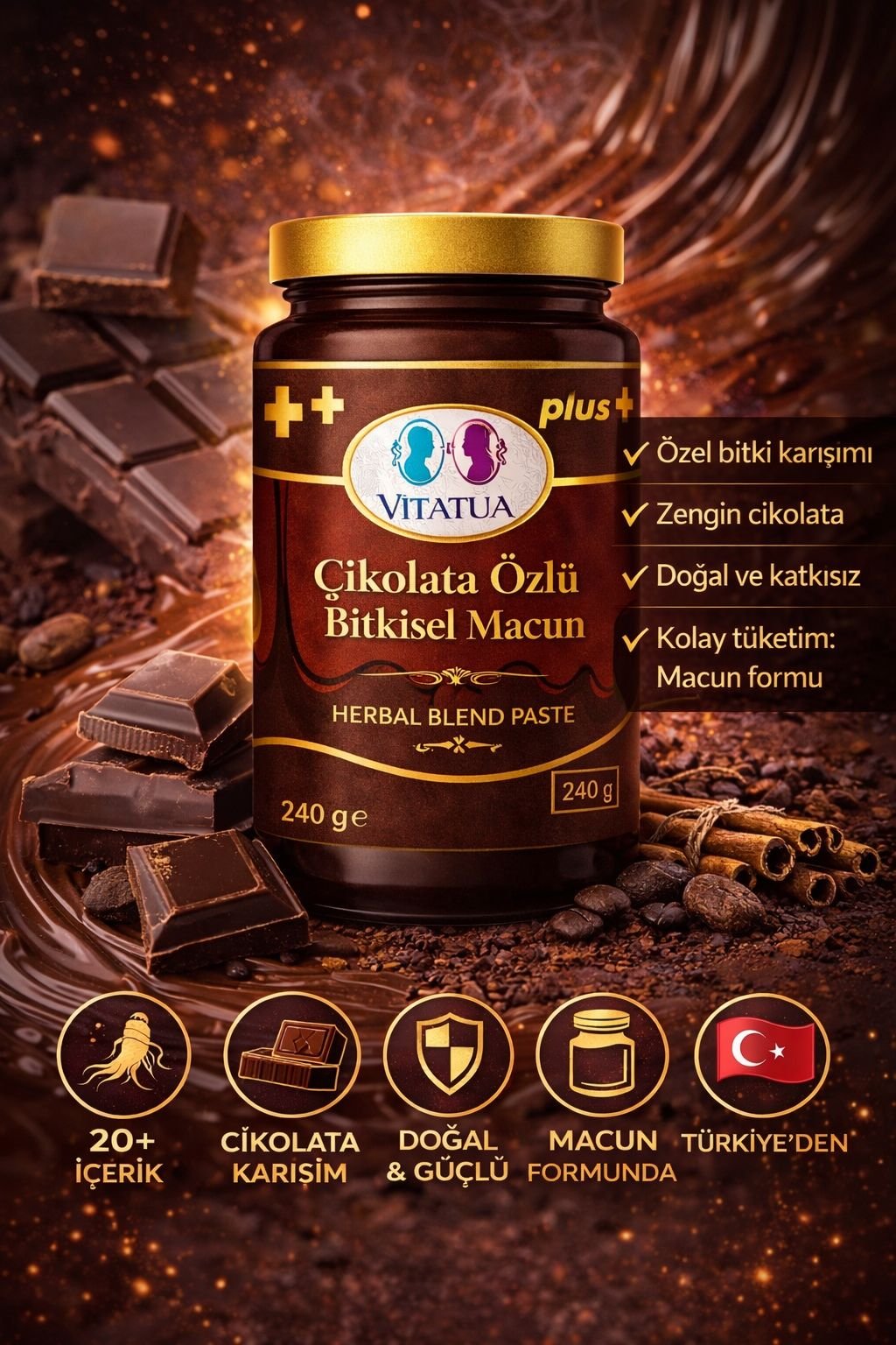 SDFSDFF.jpeg Çikolata özlü bitkisel macun 240 gr - Görsel 1